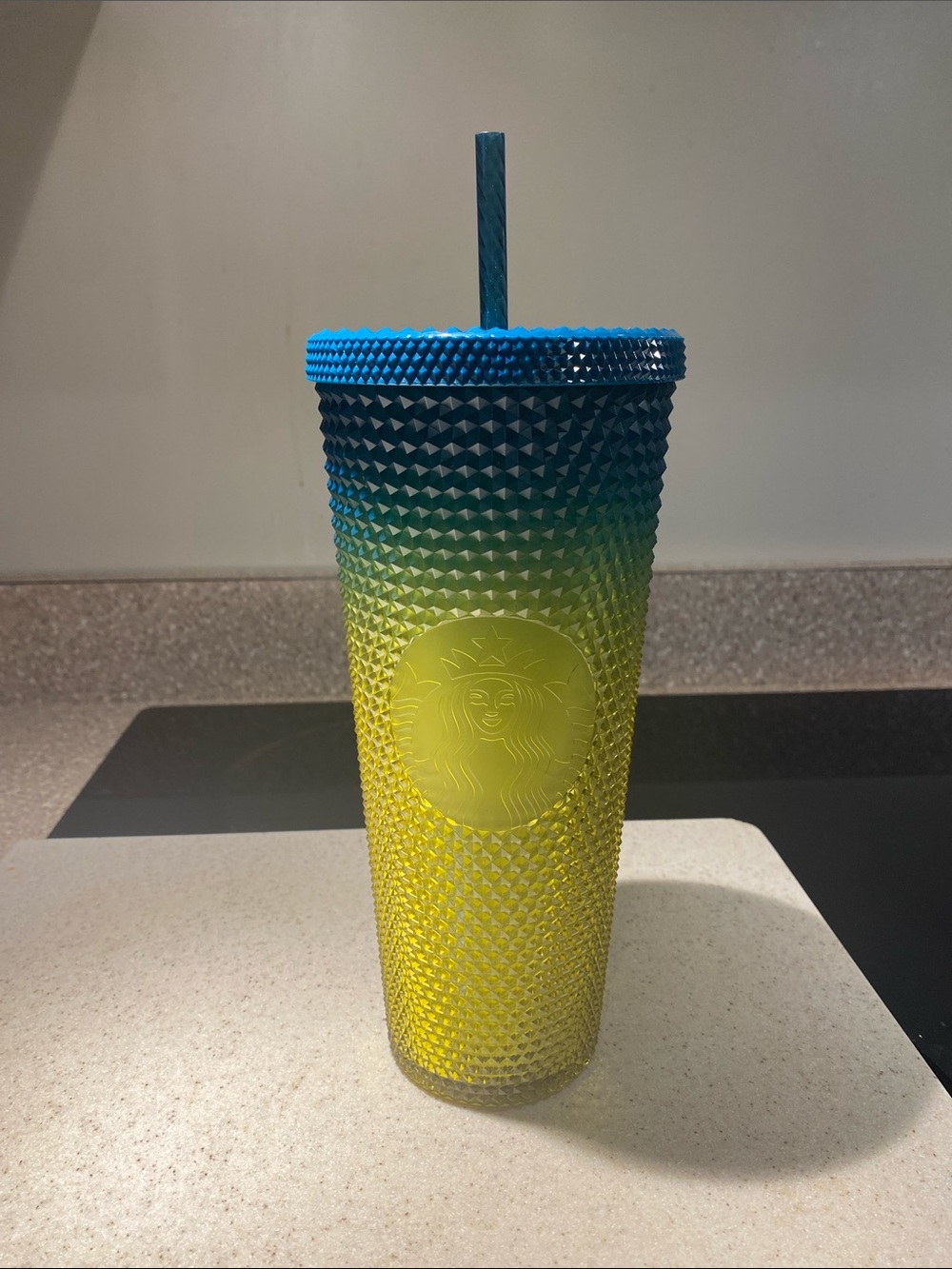 Starbucks Blue-to-Yellow Studded Cold Cup